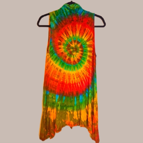 TIE DYE Grn/Ylw Stretchy Rayon S/L Cardigan *5 Colors Avail.*OS NEW - Picture 5 of 8